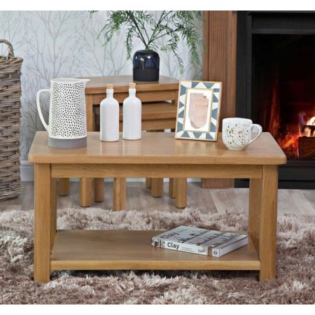 PPS Oak1 : Bàn Sofa, Bàn Coffee Gỗ Sồi - 2 Tầng 